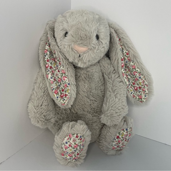 Jellycat Other - Jellycat London Silver Blossom Bunny Gray Soft Medium 12” HTF Plush